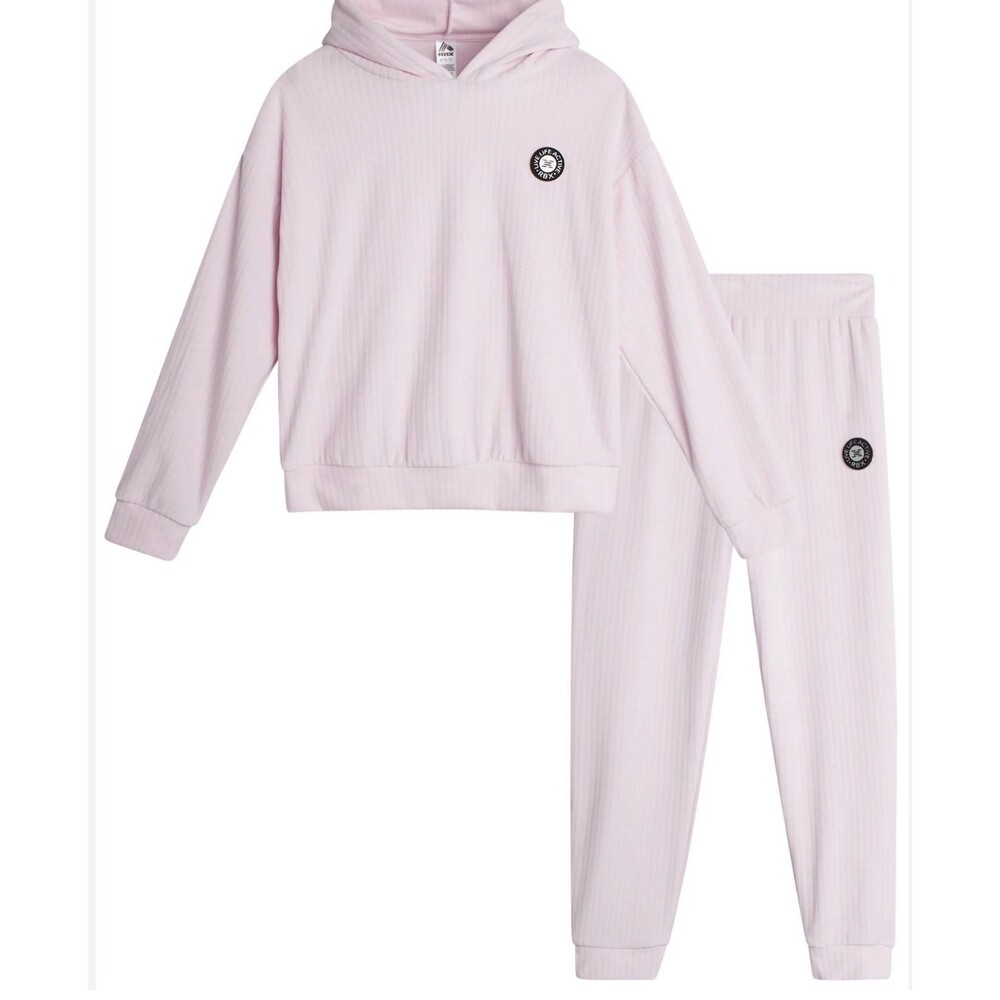RBX Girls  Velour Tracksuit  Kids Hoodie  & Jogger Sweatpants 2 Piece Set M